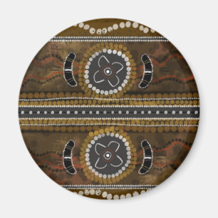 Imán Arte aborigen australiano - reunión de la comida