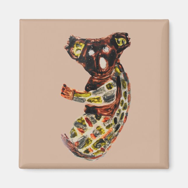 Imán Arte aborigen Koala Animal salvaje (Frente)