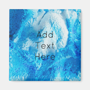 Imán Arte abstracto con mezcla azul y blanco