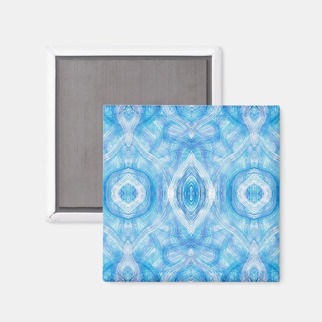 Imán Arte abstracto de acuarela azul claro de fe (Anverso/Reverso)
