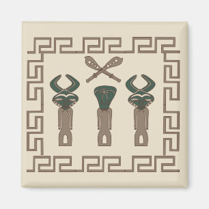 Imán Arte abstracto de cara tribal africana