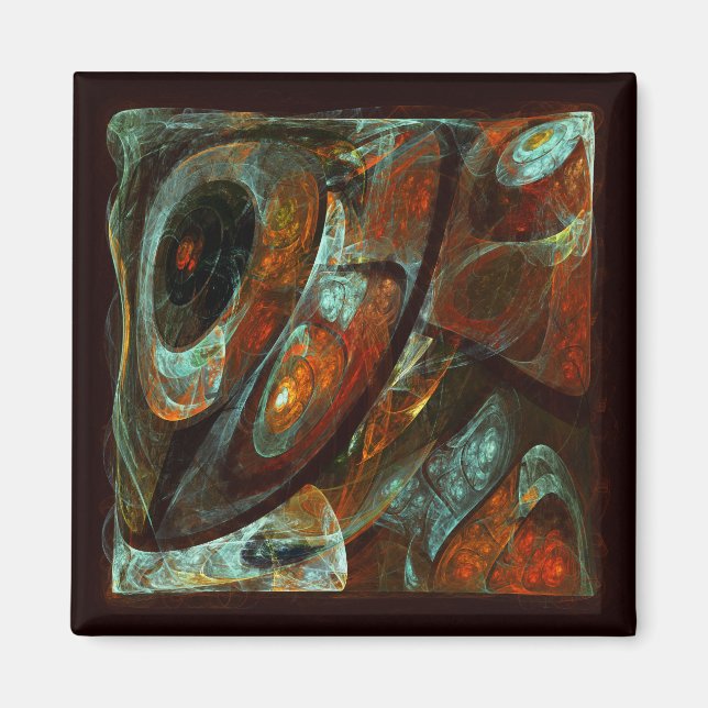 Imán Arte abstracto de división de tiempo (Frente)