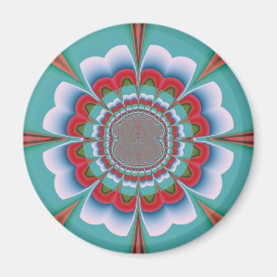 Imán Arte abstracto de mandala psicodélico retro florec