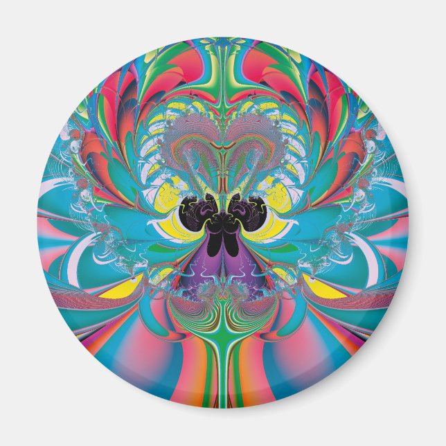 Imán Arte abstracto de mariposa de verano (Frente)