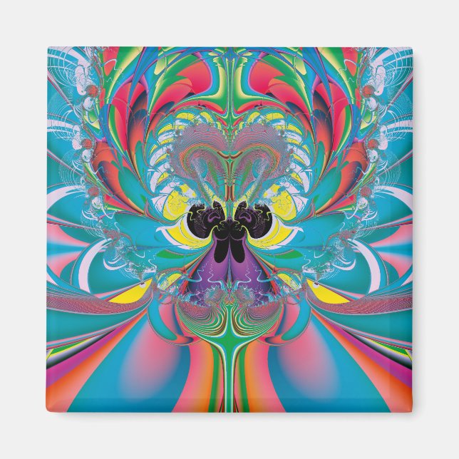 Imán Arte abstracto de mariposa de verano (Frente)