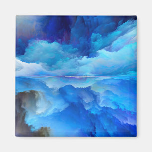 Imán Arte abstracto de nubes coloridas de SlipperyJoe s