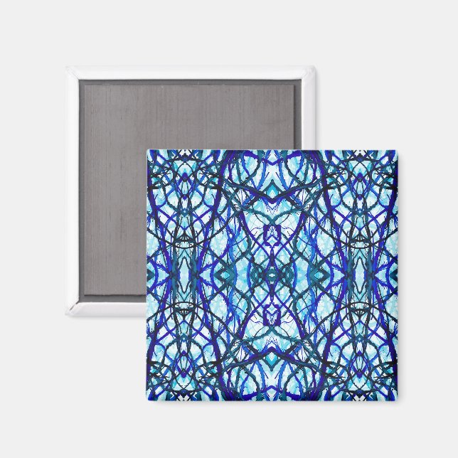 Imán Arte abstracto de tinta al alcohol Icarus Blue (Anverso/Reverso)