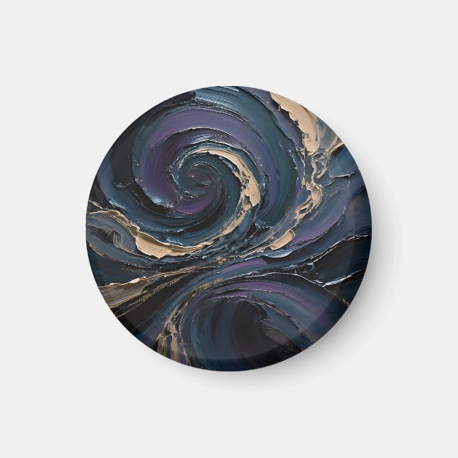 Imán Arte abstracto de vórtice arremolinado (Frente)