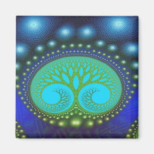 Imán Arte abstracto del bosque del modelo celestial de