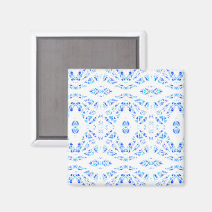 Imán Arte abstracto en gouache azul blanco espectroscóp