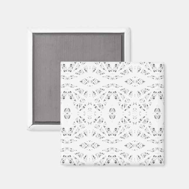 Imán Arte abstracto en gouache gris blanco espectroscóp (Anverso/Reverso)