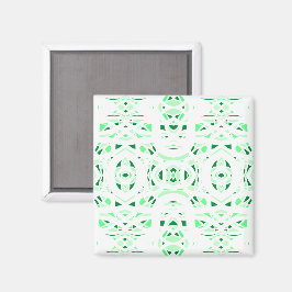 Imán Arte abstracto en gouache verde de fuego blanco