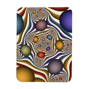 Imán Arte abstracto fractal moderno colorido volador