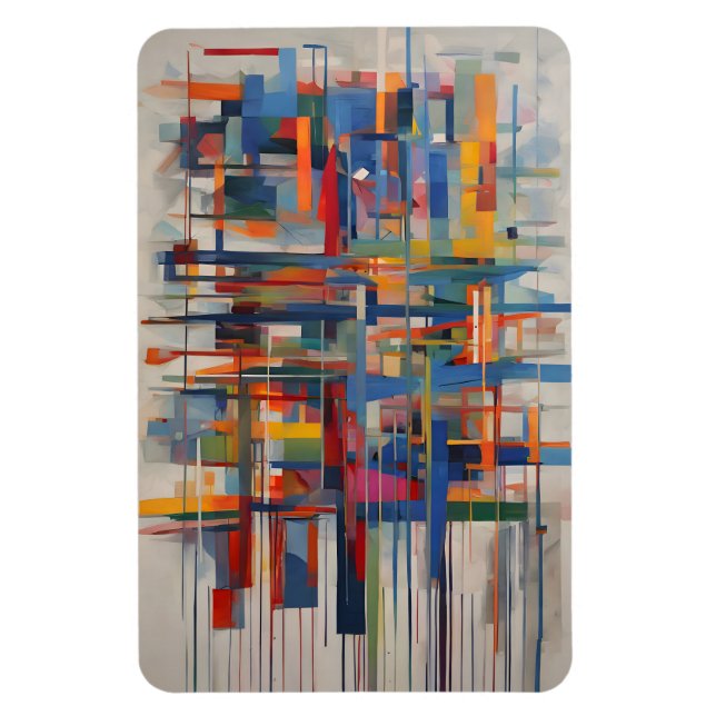Imán Arte abstracto geométrico moderno (Vertical)