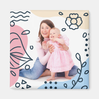 Imán Arte abstracto moderno en pasteles Foto personaliz