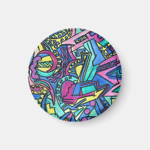 Imán Arte abstracto pintado a mano Casa Mia