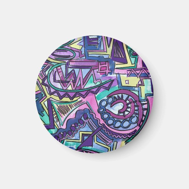 Imán Arte abstracto pintado a mano de libre albedrío (Frente)
