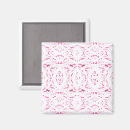 Imán Arte Acrílico Abstracto Rosa Blanco Prismático
