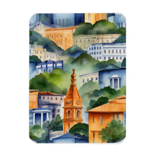Imán Arte acuarela de Río de Janeiro