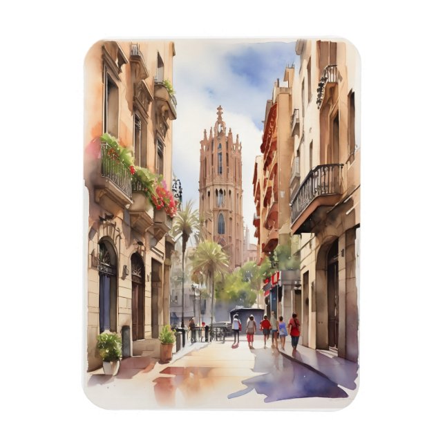 Imán Arte acuático de Barcelona (Vertical)