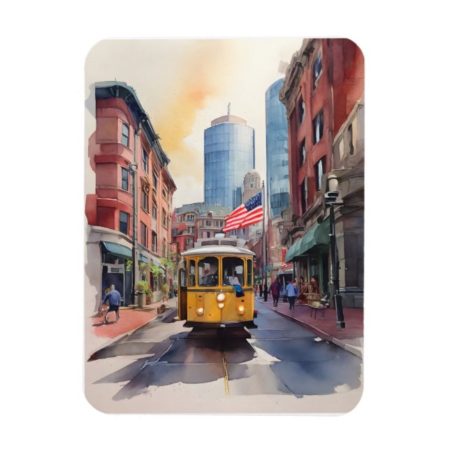 Imán Arte acuático de Boston (Vertical)