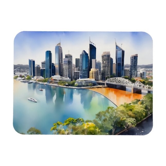 Imán Arte acuático de Brisbane (Horizontal)