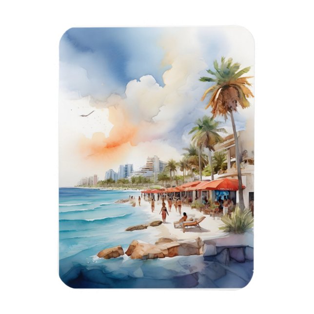Imán Arte acuático de Cancún (Vertical)