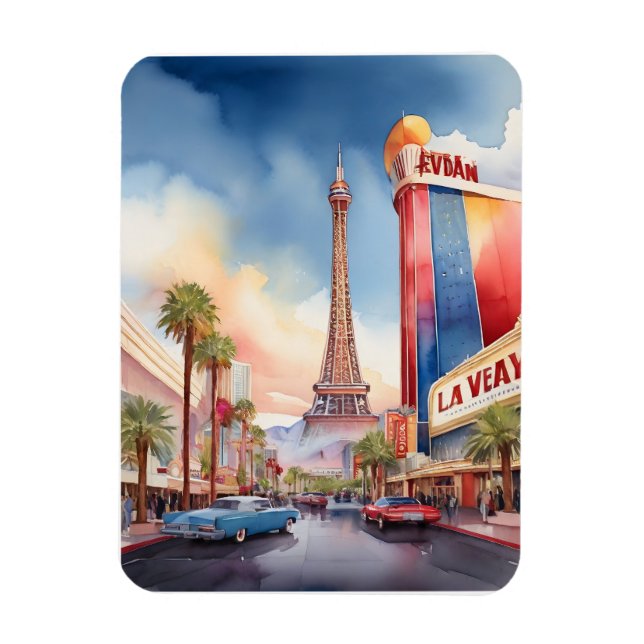 Imán Arte acuático de Las Vegas (Vertical)