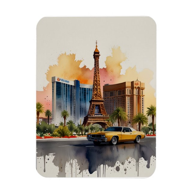 Imán Arte acuático de Las Vegas (Vertical)