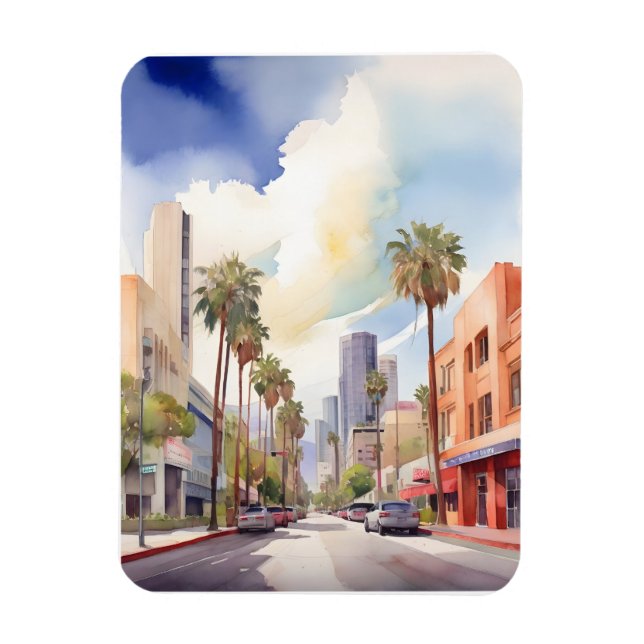 Imán Arte acuático de Los Ángeles (Vertical)