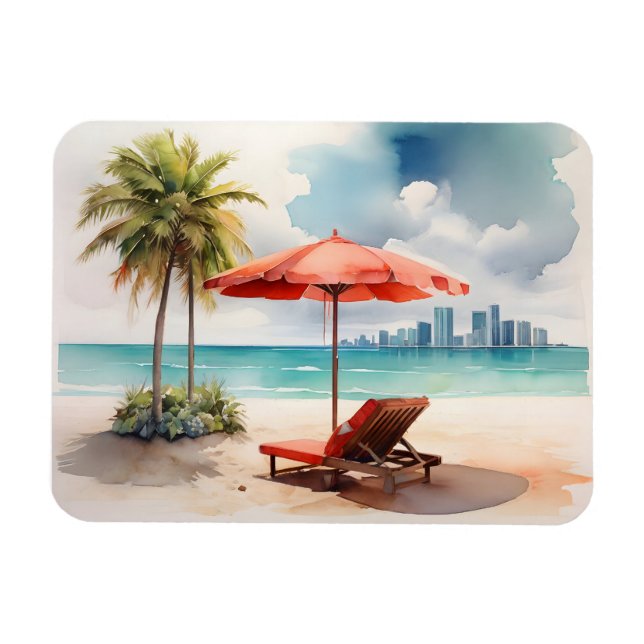 Imán Arte acuático de Miami (Horizontal)