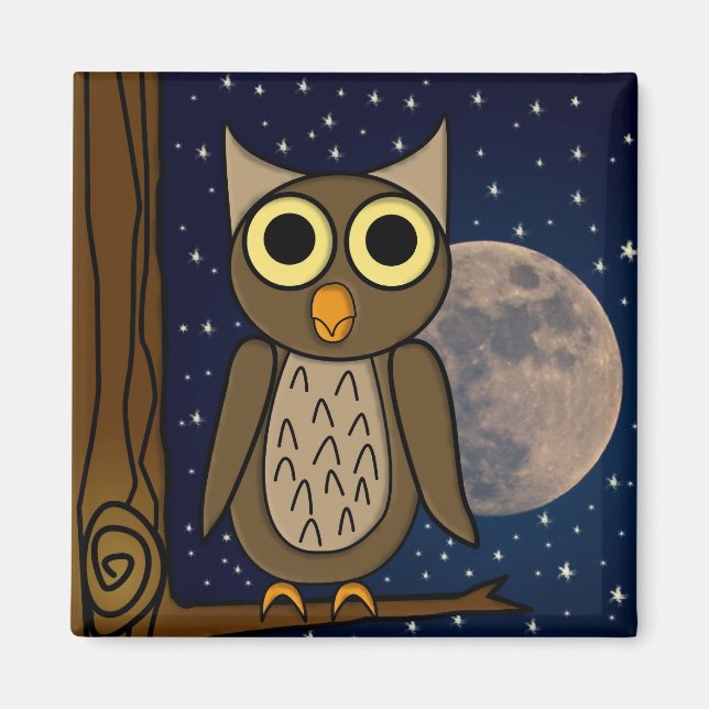 Imán Arte adorable de aves del bosque (Frente)