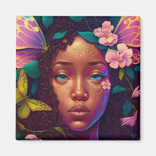 Imán Arte afroamericano de fantasía de hadas negras