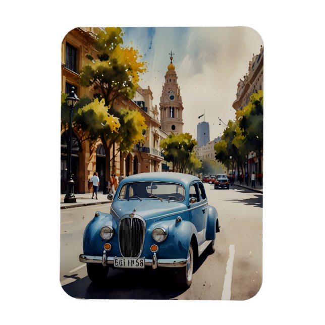 Imán arte al acuarela de Buenos Aires (Vertical)