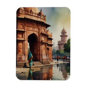 Imán arte al acuarela de Delhi