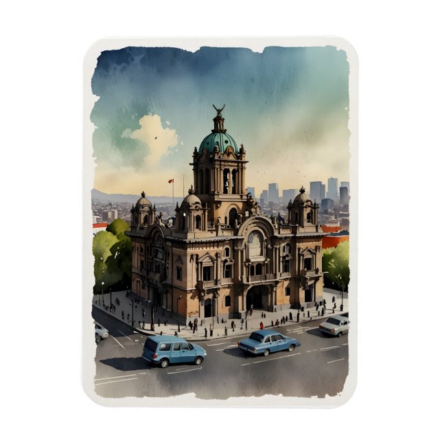 Imán arte al acuarela de México (Vertical)