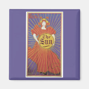 Imán Arte Antiguo Art Nouveau, Periódico New York Sun