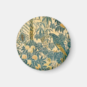 Imán Arte Antiguo de Walter Crane de Guacamayo y Frutas