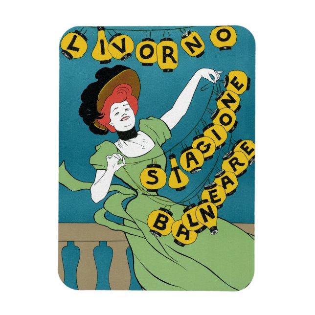 Imán Arte Antiguo Moderno, Señorita de Livorno Bailando (Vertical)