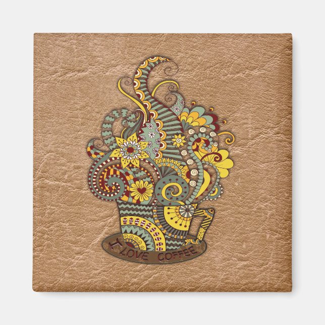 Imán Arte artístico-dibujo de garabatos (Frente)