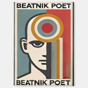 Imán Arte Beatnik Poeta Moderno de Mitad de Siglo