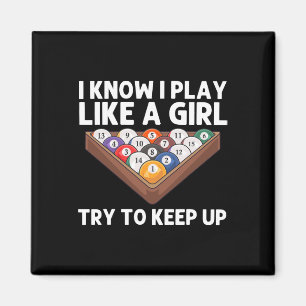 Imán Arte Billar Para Mujeres Chicas 8 Piscina Billiard