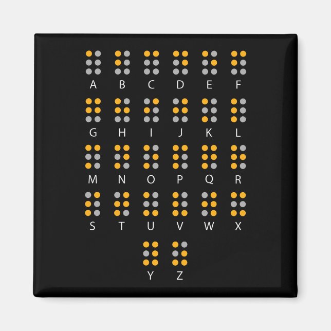 Imán Arte ciego en Braille Alphabet (Frente)