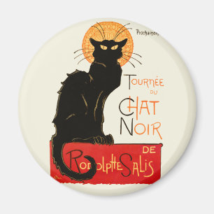 Imán Arte clásico de gato negro de Steinlen
