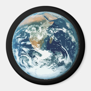Imán Arte Clásico de Grabado Vintage del Planeta Tierra
