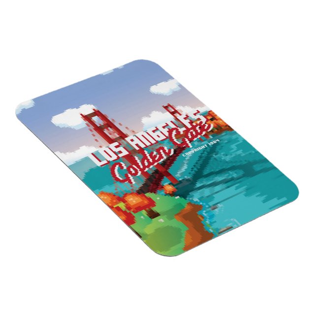 Imán Arte clásico de la caja de videojuegos L.A Golden  (Lado Derecho)