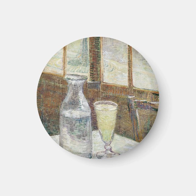 Imán Arte Clásico de Van Gogh Absenta Café de París (Frente)