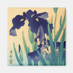 Imán Arte clásico japonés de iris ukiyo-e violeta