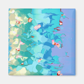 Imán Arte Colorido Azul Acuático Limón Malva