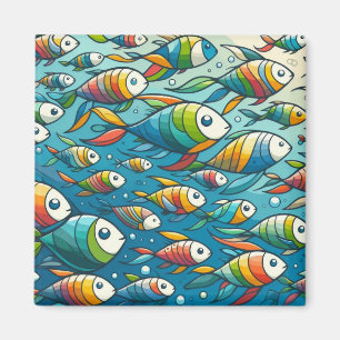 Imán Arte colorido de peces submarinos